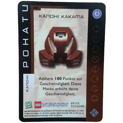 Visuel indicatif Rebrickable de Carte à collectionner, Bionicle Jeu: QftM - 82 Toa - Grands Masques - Pohatu - Kanohi Kakama (Trading Card, Bionicle Game: QftM - 82 Toa - Great Masks - Pohatu - Kanohi Kakama)