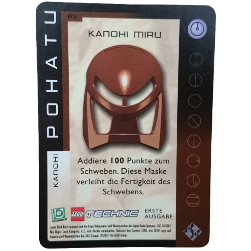 Visuel indicatif Rebrickable de Carte à collectionner, jeu Bionicle: qftm - 85 toa - grands masques - pohatu - kanohi miru (Trading Card, Bionicle Game: QftM - 85 Toa - Great Masks - Pohatu - Kanohi Miru)
