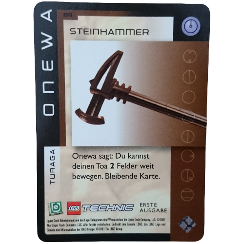 Visuel indicatif Rebrickable de Carte à collectionner, Bionicle Jeu: QftM - 89 Turaga - Onewa - Marteau de pierre (Trading Card, Bionicle Game: QftM - 89 Turaga - Onewa - Stone Hammer)