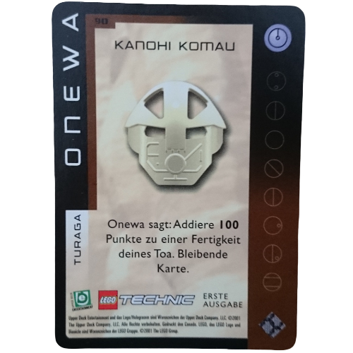 Visuel indicatif Rebrickable de Carte à collectionner, Bionicle Jeu: QftM - 90 Turaga - Onewa - Kanohi Komau (Trading Card, Bionicle Game: QftM - 90 Turaga - Onewa - Kanohi Komau)