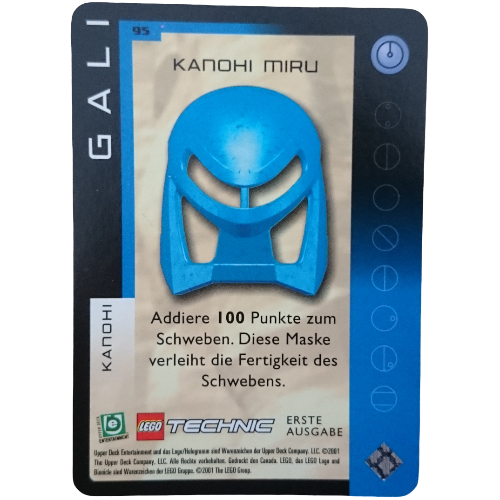 Visuel indicatif Rebrickable de Carte à collectionner, jeu Bionicle: qftm - 95 grands masques - gali - kanohi miru (Trading Card, Bionicle Game: QftM - 95 Great Masks - Gali - Kanohi Miru)