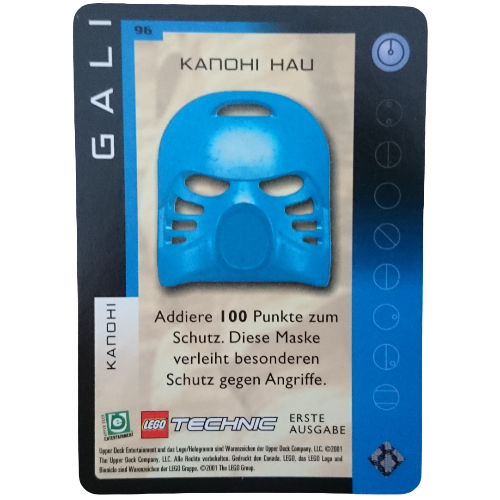 Visuel indicatif Rebrickable de Carte à collectionner, Bionicle Jeu: QftM - 96 Grands Masques - Gali - Kanohi Hau (Trading Card, Bionicle Game: QftM - 96 Great Masks - Gali - Kanohi Hau)