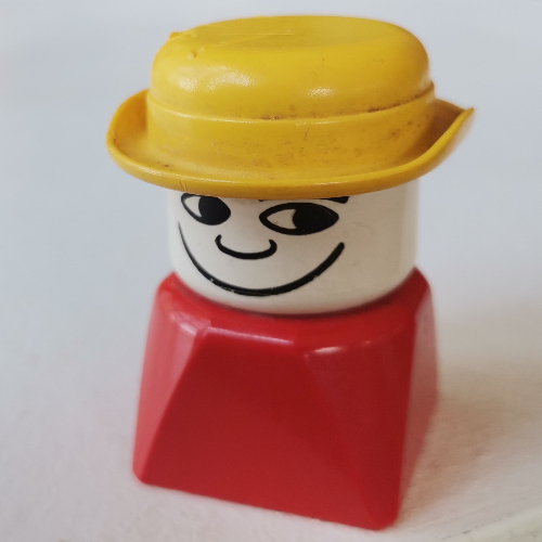 Visuel indicatif Rebrickable de Duplo 2 x 2 x 2 figurine brique tôt, chapeau melon jaune (Duplo 2 x 2 x 2 Figure Brick Early, Bowler Hat Yellow)