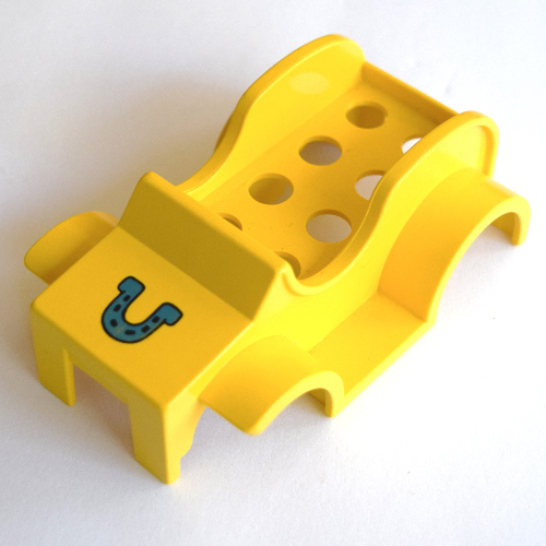 Visuel indicatif Rebrickable de Carrosserie Duplo (ancien style) avec motif imprimé fer à cheval bleu (Duplo Car Body (Old Style) with Blue Horseshoe Print)
