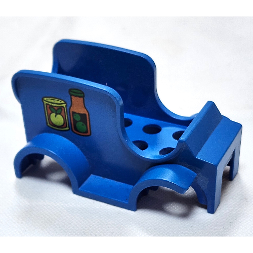 Visuel indicatif Rebrickable de Duplo voiture corps épicerie camion avec canette et bouteille motif imprimé (Duplo Car Body Grocery Truck with Can and Bottle Print)