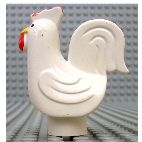 Visuel indicatif Rebrickable de Animal Duplo Poulet / Coq, Grande queue, Peigne à lobes, avec support tenon sur le fond, sans base (Duplo Animal Chicken / Rooster, Large Tail, Lobe Comb, with Stud Holder on Bottom, without Base)