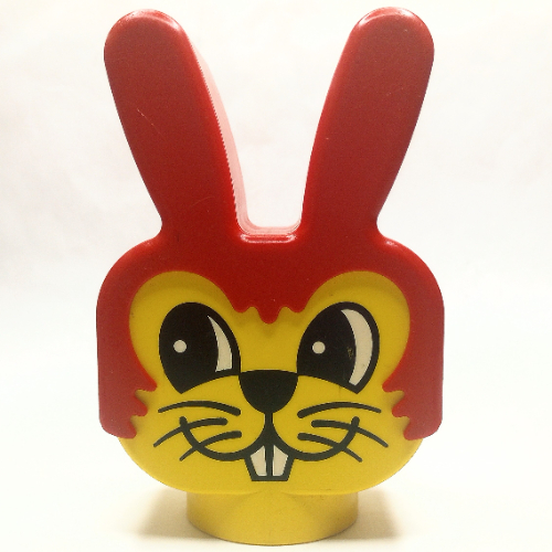 Visuel indicatif Rebrickable de Duplo tête de lapin / tête de lapin avec moustaches imprimé (Duplo Animal Head Bunny / Rabbit Head with Whiskers Print)