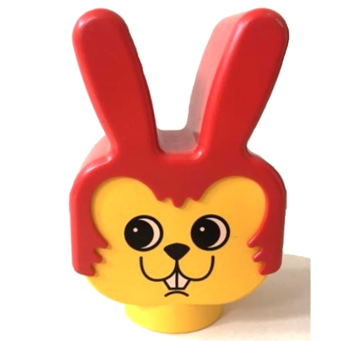 Visuel indicatif Rebrickable de Duplo tête de lapin / lapin avec des yeux ronds et pas de moustaches (Duplo Animal Head Bunny / Rabbit with Round Eyes and No Whiskers)