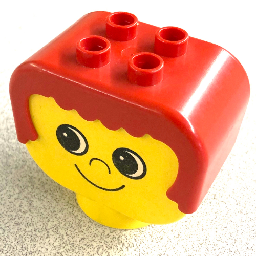 Visuel indicatif Rebrickable de Duplo tête avec des cheveux rouges, pas de taches de rousseur (Duplo Head with Red Hair, no Freckles)