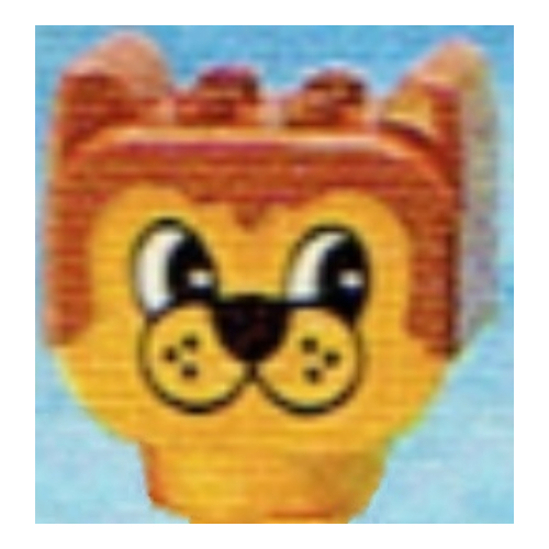 Visuel indicatif Rebrickable de Duplo Tête d'animal avec cheveux nougat, Ours / Chien avec motif imprimé visage (Duplo Animal Head with Nougat Hair, Bear / Dog with Face Print)