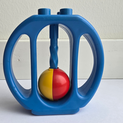 Visuel indicatif Rebrickable de Duplo hochet ovale avec roue à billes jaune et rouge (Duplo Rattle Oval with Yellow and Red Ball Wheel)