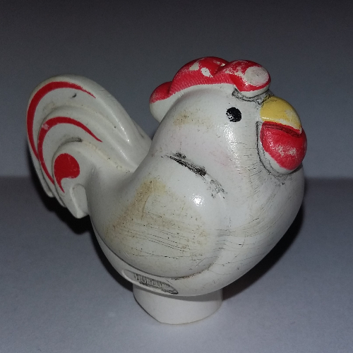 Visuel indicatif Rebrickable de Animal Duplo Poulet / Poule / Coq avec bec jaune, et peigne rouge et queue, sans base [ancien style] (Duplo Animal Chicken / Hen / Rooster with Yellow Beak, and Red Comb and Tail, No Base [Old Style])
