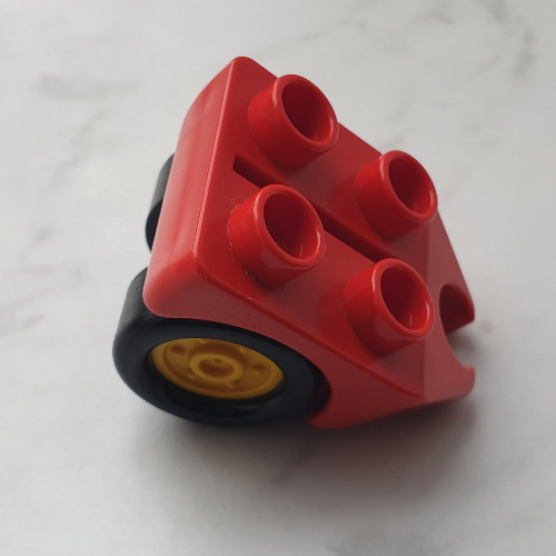 Visuel indicatif Rebrickable de Duplo roue d'avion avec 4 tenons, avec deux roues et attelage (Duplo Airplane Wheel with 4 Studs, with Two Wheels and Hitch)