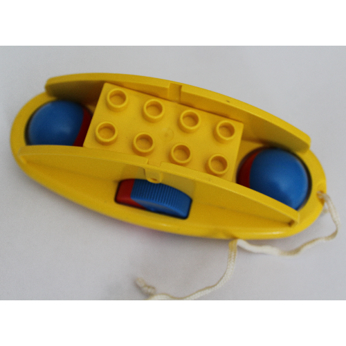 Visuel indicatif Rebrickable de Duplo hochet basculant avec roues rouges et bleues (Duplo Rattle Rocking Bottom with Red and Blue Wheels)