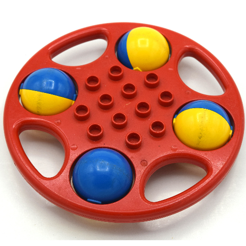 Visuel indicatif Rebrickable de Duplo hochet circulaire avec roues jaunes/bleues (Duplo Rattle Circular with Yellow/Blue Wheels)