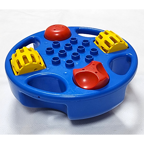 Visuel indicatif Rebrickable de Duplo hochet flotteur, avec 2 roues jaunes et 2 boutons rouges (Duplo Rattle Float, with 2 Yellow Wheels and 2 Red Knobs)