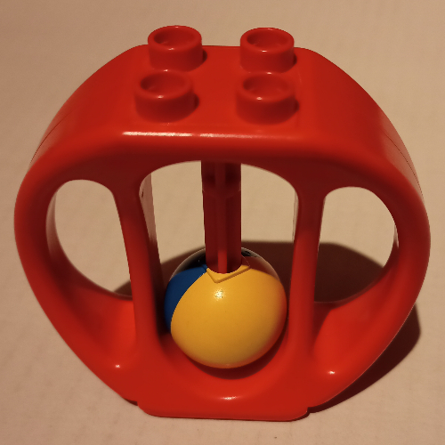 Visuel indicatif Rebrickable de Duplo hochet ovale avec roue bleue et jaune (Duplo Rattle Oval with Blue and Yellow Wheel)