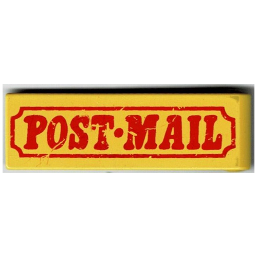 Visuel indicatif Rebrickable de Porte Duplo 1 x 4 x 1 avec motif imprimé rouge 'POST-MAIL' (Duplo Door 1 x 4 x 1 with Red 'POST-MAIL' Print)