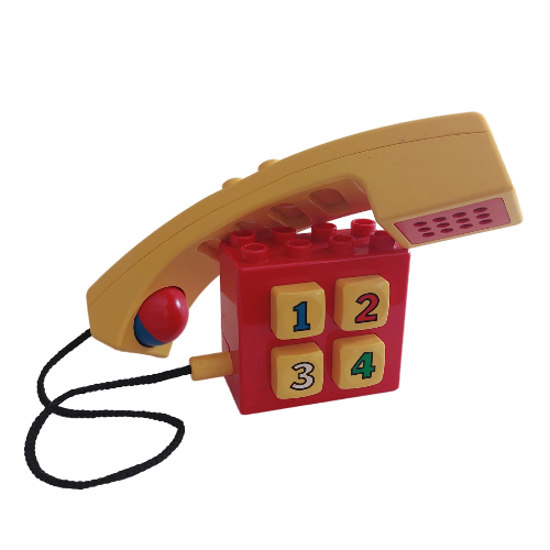 Visuel indicatif Rebrickable de Duplo bouton poussoir téléphone brique avec oreille / embout buccal (pour les humains) (Duplo Push-Button Telephone Brick with Ear / Mouthpiece (For Humans))