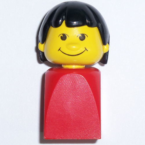 Visuel indicatif Rebrickable de Figurine de base doigt marionnette femelle [rouge, cheveux noirs] (Basic Figure Finger Puppet Female [Red, Black Hair])