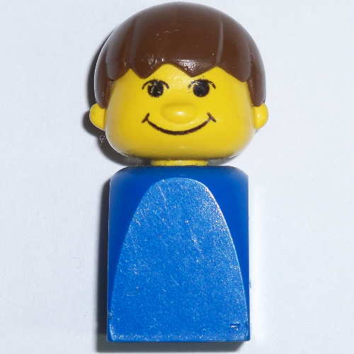 Visuel indicatif Rebrickable de Figurine de base doigt marionnette mâle [bleu, cheveux bruns] (Basic Figure Finger Puppet Male [Blue, Brown Hair])