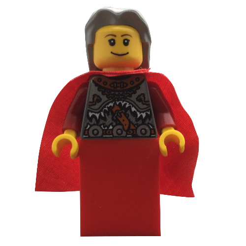 Visuel indicatif Rebrickable de Reine d'échecs rouge viking - les portions peuvent être collées (Viking Red Chess Queen - Portions may be Glued)
