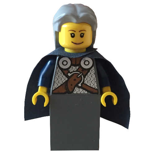 Visuel indicatif Rebrickable de Reine d'échecs bleu viking - les portions peuvent être collées (Viking Blue Chess Queen - Portions may be Glued)