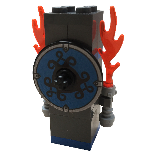 Visuel indicatif Rebrickable de Viking pièces d'échecs bleu tour - collé (Viking Chess Piece Blue Rook - Glued)