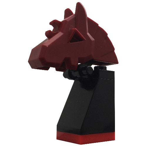 Visuel indicatif Rebrickable de Viking pièce d'échecs chevalier rouge - les portions peuvent être collées (Viking Chess Piece Red Knight - Portions may be Glued)