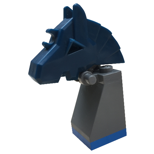 Visuel indicatif Rebrickable de Viking pièce d'échecs chevalier bleu - portions peuvent être collées (Viking Chess Piece Blue Knight - Portions may be Glued)