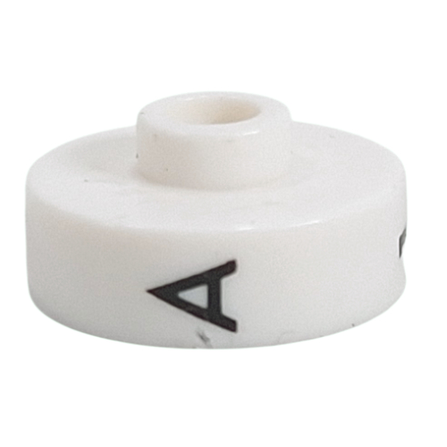 Visuel indicatif Rebrickable de Perle pour stylo, ronde courte à bord plat, inscriptions 'A', '1', 'N' (Pen Bead, Round Short, Flat Edge with 'A', '1', 'N' Print)