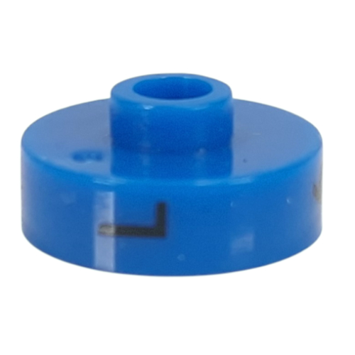 Visuel indicatif Rebrickable de Perle pour stylo, ronde courte à bord plat, inscriptions 'L', '6', 'R' (Pen Bead, Round Short, Flat Edge with 'L', '6', 'R' Print)