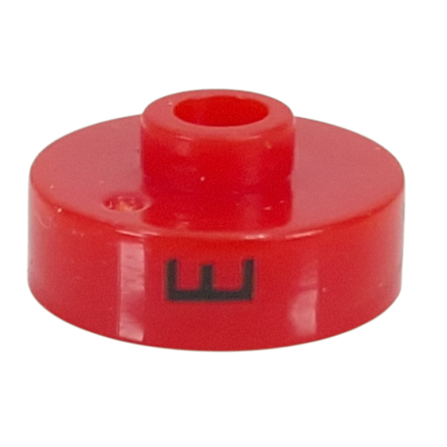 Visuel indicatif Rebrickable de Perle pour stylo, ronde courte à bord plat, inscriptions 'E', 'Y', 'N' (Pen Bead, Round Short, Flat Edge with 'E', 'Y', 'N' Print)