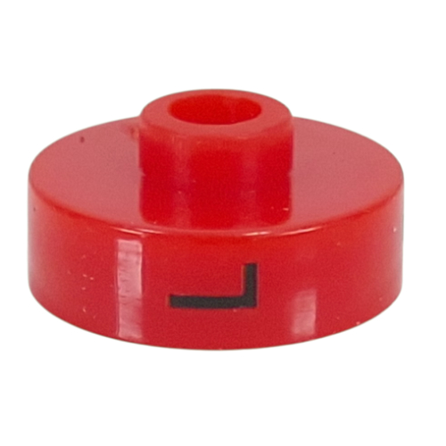 Visuel indicatif Rebrickable de Perle pour stylo, ronde courte à bord plat, inscriptions 'L', '1', 'H' (Pen Bead, Round Short, Flat Edge with 'L', '1', 'H' Print)