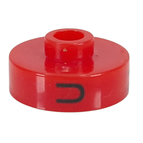 Visuel indicatif Rebrickable de Perle pour stylo, ronde courte à bord plat, inscriptions 'U', 'M', 'T' (Pen Bead, Round Short, Flat Edge with 'U', 'M', 'T' Print)