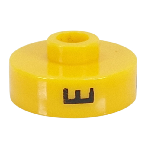 Visuel indicatif Rebrickable de Perle pour stylo, ronde courte à bord plat, inscriptions 'E', 'F', 'P' (Pen Bead, Round Short, Flat Edge with 'E', 'F', 'P' Print)