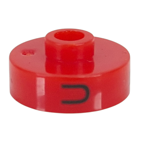 Visuel indicatif Rebrickable de Perle pour stylo, ronde courte à bord plat, inscriptions 'U', 'F', 'H' (Pen Bead, Round Short, Flat Edge with 'U', 'F', 'H' Print)