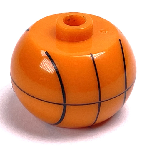 Visuel indicatif Rebrickable de Perle pour stylo, sphérique avec basket-bille, lignes noires droites motif (Pen Bead, Round Orb with Basketball, Straight Black Lines Print)
