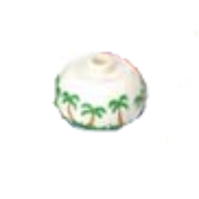 Visuel indicatif Rebrickable de Perle pour stylo, sphérique avec motif palmiers (Pen Bead, Round Orb with Palm Trees Print)