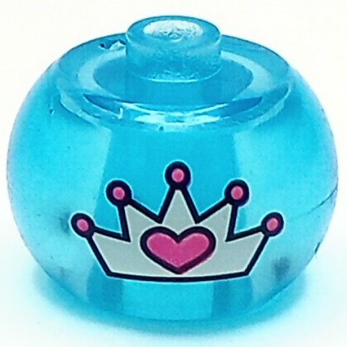 Visuel indicatif Rebrickable de Perle pour stylo, sphérique avec motif Couronne (Pen Bead, Round Orb with Crown Print)
