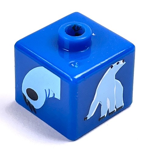 Visuel indicatif Rebrickable de Perle pour stylo, carrée avec motif ours polaire (Pen Bead, Square with Polar Bear Print)