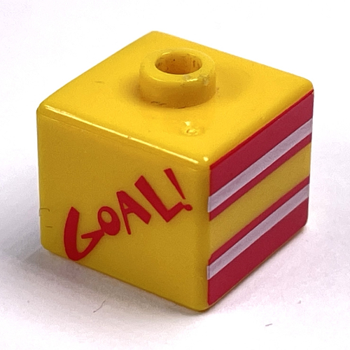Visuel indicatif Rebrickable de Perle pour stylo, carrée avec 'GOAL!', '5' et motif en étoile (Pen Bead, Square with 'GOAL!', '5' and Star Print)