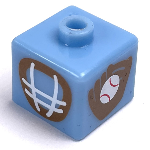 Visuel indicatif Rebrickable de Perle pour stylo, carrée avec gant de baseball et masque motif (Pen Bead, Square with Baseball Glove and Mask Print)