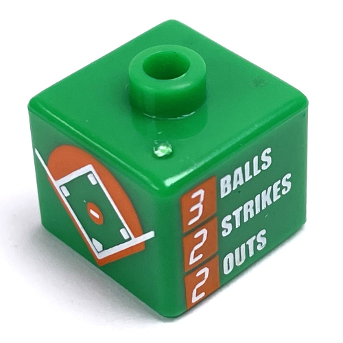 Visuel indicatif Rebrickable de Perle de stylo, carré avec un diamant de baseball, tableau de score imprimé (Pen Bead, Square with Baseball Diamond, Score Board Print)