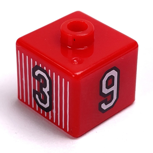 Visuel indicatif Rebrickable de Perle pour stylo, carrée, inscriptions '3', '9', '4', and '11' (Pen Bead, Square with '3', '9', '4', and '11' Print)