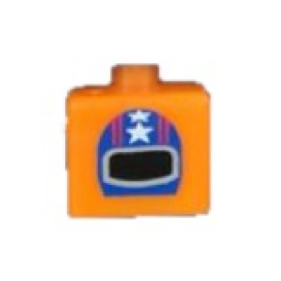 Visuel indicatif Rebrickable de Perle pour stylo, carrée avec motif casque de course (Pen Bead, Square with Racing Helmet Print)