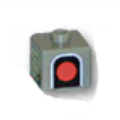 Visuel indicatif Rebrickable de Perle de stylo, carré avec motif imprimé feu rouge (Pen Bead, Square with Red Traffic Light Print)