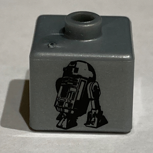 Visuel indicatif Rebrickable de Perle de stylo, carré avec motif imprimé R2-D2 (Pen Bead, Square with R2-D2 Print)