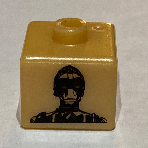 Visuel indicatif Rebrickable de Perle pour stylo, carrée avec C-3PO, motif R2-D2 (Pen Bead, Square with C-3PO, R2-D2 Print)