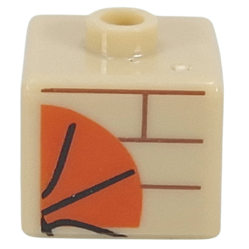Visuel indicatif Rebrickable de Perle de stylo, carré avec basket-bille, motif imprimé mur de briques (Pen Bead, Square with Basketball, Bricked Wall Print)